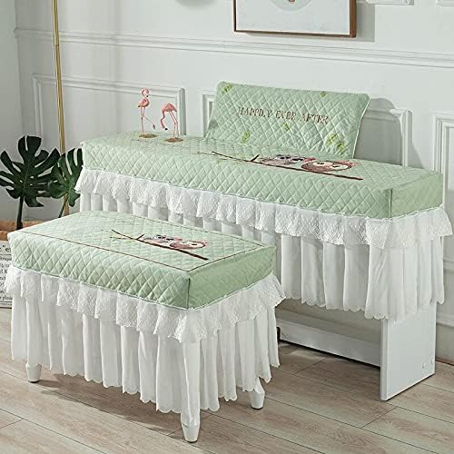 Cartoon Polyester Lace Design Piano Covers With/Without Music Stand Printed Dust Cover Single Seat Double Piano Stool Cover (138X48 music stand,Style 6)