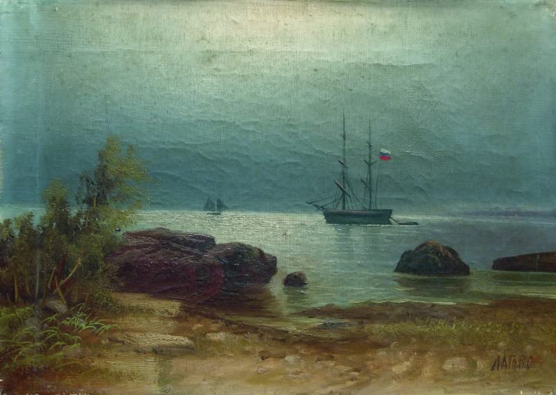 Tableau voiliers Lev Feliksovich Lagorio impression d'art sur toile marine 60x90cm