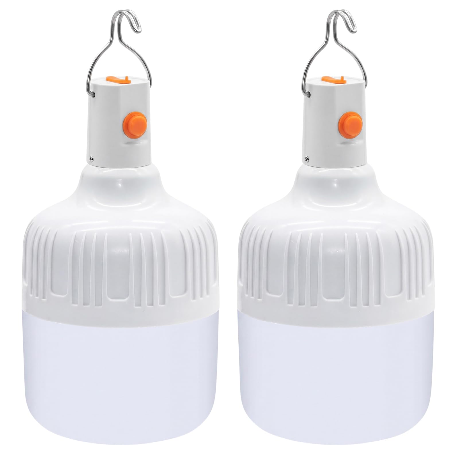 2 Pack Camping Lights, 600 Lumen Hanging Camping Lantern, 3 Lighting Modes LED Camping Lamp, Portable USB Rechargeable Waterproof Tent Light for Outdoor, Emergency, Power Cuts