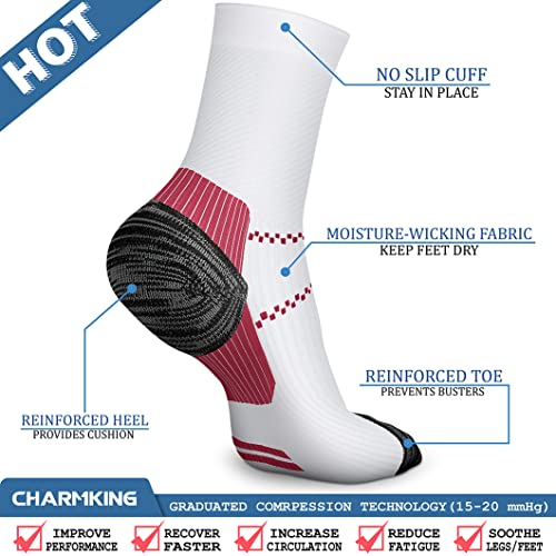 Image of Copper Compression Socks (3 Pairs), 15-20 mmhg is BEST Athletic & Medical for Men & Women, Running, Flight, Travel, Nurses - Boost Performance, Blood Circulation & Recovery