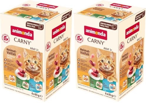 animonda Carny Adult Katzenfutter nass Heimat Vielfalt Mixpack (6 x 85g) (Packung mit 2)