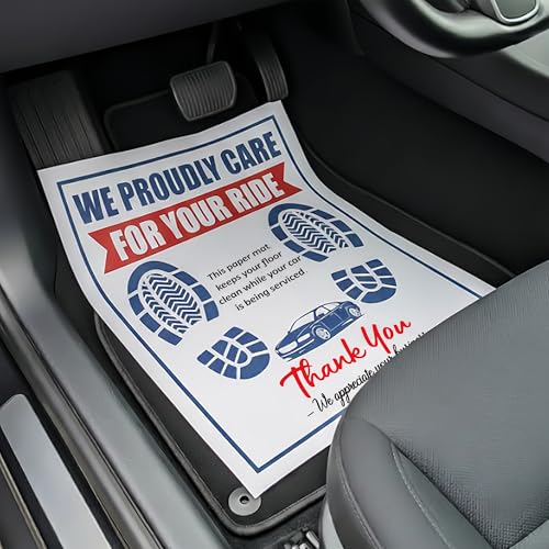 YOBTEOY Disposable Paper Car Floor Mats, 50 Pack 16x20 in,