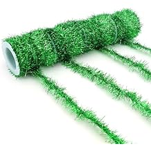 4 Rolls Tinsel Garland 22 Yards Green Tinsel Garland for Christmas Decorations Xmas Tree Tinsels Garlands Christmas Tinsels Ribbon for Birthday Xmas Party Supplies Sparkly Garlands