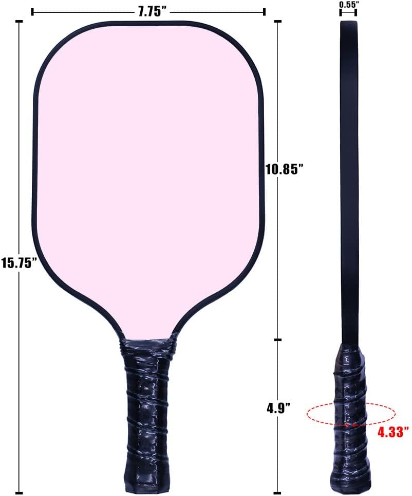 Custom Pickleballs Paddle Set,2 Paddels with 4 Balls and 1 Storage Bag,Personalized Any Photo Text,Neutral Paddle,Perfect First Paddle for Beginners