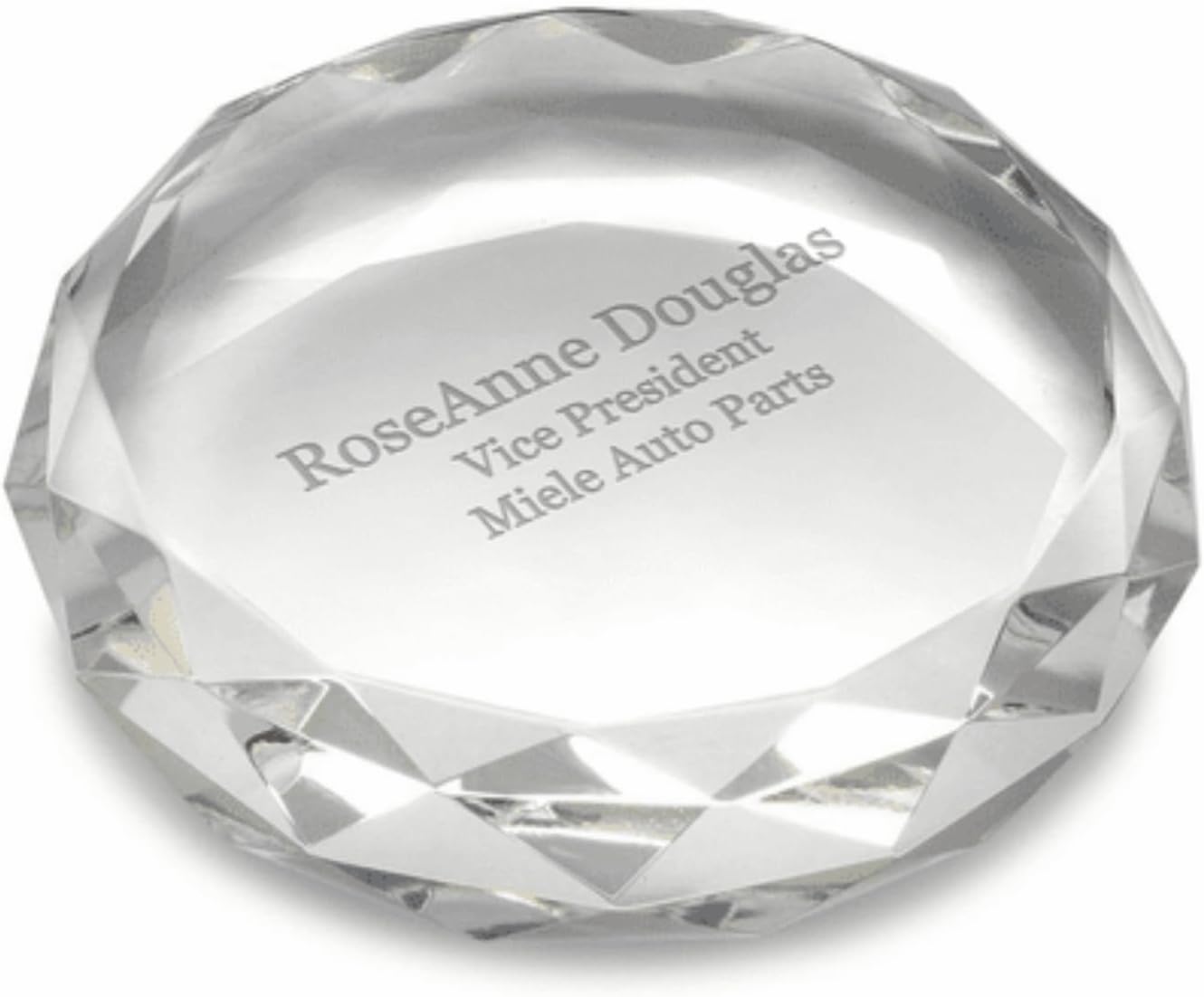 Executive Gift Shoppe | Peronalized Premier Crystal Round Paper Weight with Custom Engraving