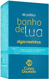 Corpo Dourado Banho de Lua - Kit Prático Pelos Dourados Algas Marinhas (6 Itens)