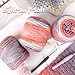 Katech Ombré Yarn for Crocheting-Gradient Cake Yarn-4x100g 60% Cotton 30% Acrylic 11% Wool-Multicolor Soft Rainbow Cotton Crochet Yarn for Scarves, Shawls, Blankets and Garments(L)