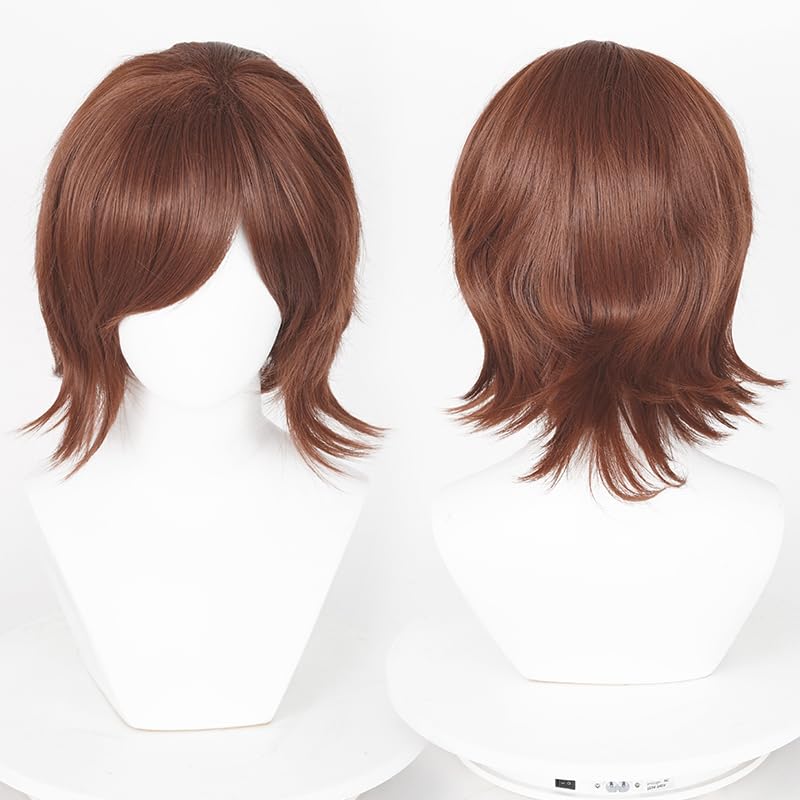 Max Beauty Unisex Short Pink Cosplay Wigs With Bangs+ Free Cap, Man Woman Fluffy Heat Resistant Wig Hair for Daily Party Halloween