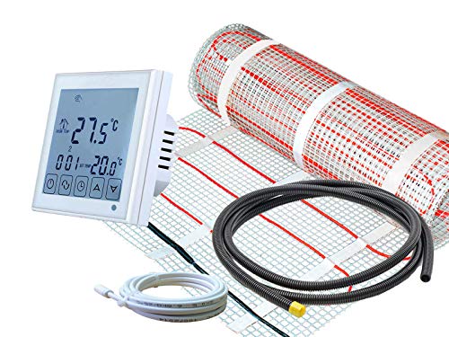 ew direkt Komplett-Set elektrische Fußbodenheizung SunPro 160 für Fliesen, Naturstein mit Thermostat RT-60 Wlan (1 m² - 0,5 x 2 m)