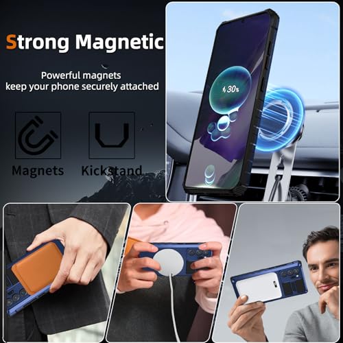 IYTRRYH for Samsung Galaxy Note 20 Ultra Case Compatible Wireless Charging Magnetic,with Screen Protector,for Note 20Ultra Case with 360°Stand Ring Military Grade Shockproof Heavy Duty Protection Blue by IYTRRYH - Image 2
