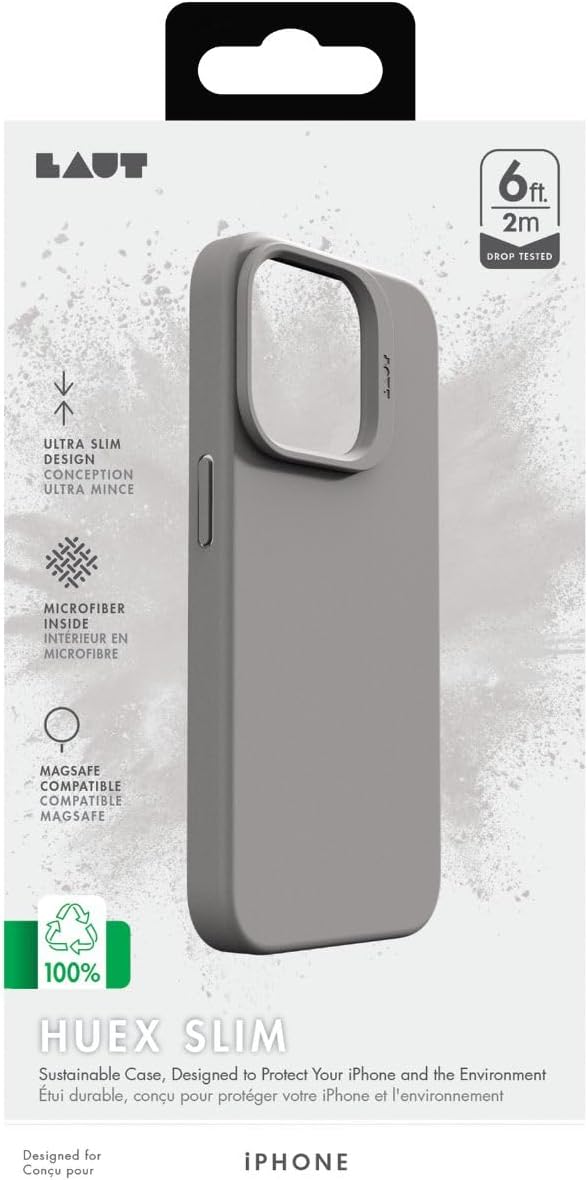 LAUT - HUEX Slim case Compatible with iPhone 15 Pro (6.1") - Grey