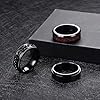 LOCCY 8 pcs Men Stainless Steel Spinner Rings, Black Spinner Rings for Men Women, Cool Chain Anxiety Ring Men Ring Set, 8mm Wide - Gift for Father's Day (6) #5