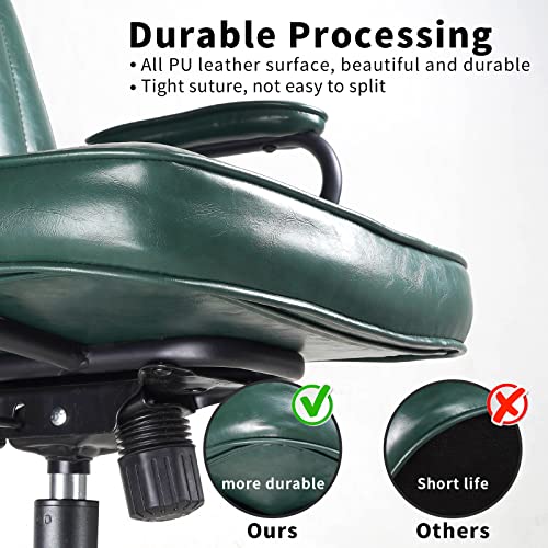 Arts Wish Mid Century Office Chair Leather Desk Chair Green Office Desk Chair Home Office Chair With Wheels And Arms #TOP5