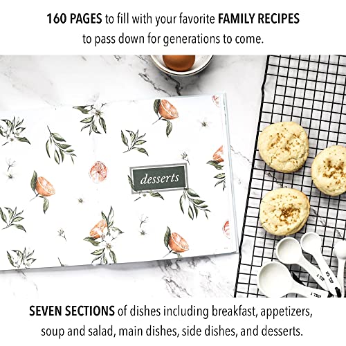 Duncan & Stone Paper Co. Family Recipe Book & Keepsake Journal (160 Pages) – Blank Cookbooks For Family Recipes - Hardcover Recipe Scrapbook - Wife/Mom/Grandmas Recipe Book #TOP2