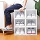 Yorbay Schuhbox, 3er Set, stapelbarer Schuhorganizer, Kunststoffbox mit durchsichtiger Tür, Mehrweg Schuhaufbewahrung, 37 x26 x 20 cm, für Schuhe bis Größe 48, Weiß