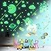 Qpout Adesivi da parete per ragazze, 4 fogli di carta che si illuminano al buio, decorazione da parete per bambini, camera da letto, soggiorno, cameretta, cameretta dei bambini, luce verde magica
