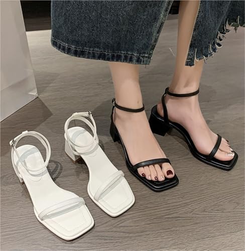 Women's Heeled Sandal Square Open Toe Strappy High Heels Chunky For Sexy Fashion Comfort Dress Shoes Party2