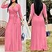 FANDEE Women's 2026 Maxi Dress - Solid Color Bohemian Summer Long Maxi Dress V-Neck 3/4 Sleeve Pink L