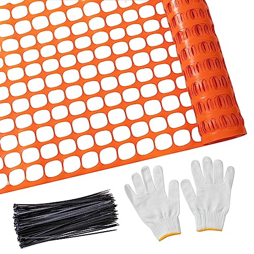 PotatoLife Plastic Mesh Safety Fence with Zip Ties