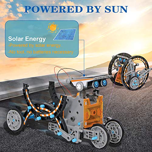 Image of 12-in-1 Solar Robot Kit - STEM Learning Science Building Toy for Kids 8-12, DIY Assembly Kit with Solar Powered Robot, Boys & Girls Gifts