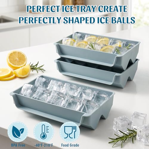 Bandejas para Hielo Grandes con Tapa y Pinzas 2 Pack miniatura 4