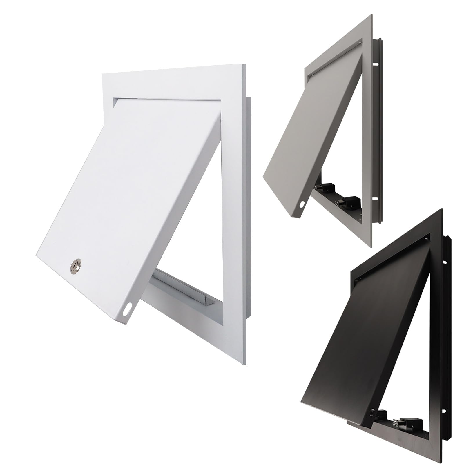 Bvdhasdbt Black Metal Inspection Hatch，Durable Inspection Cover，Drywall Inspection Panel，Metal Access Door Panel，Inspection Door Cover，Lockable Metal Access Door(,60X60cm)