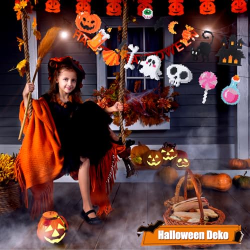 Homgaty 5000 Bügelperlen Halloween Set, 5 mm Steckperlen mit Steckplatte, 16 Muster, Bügelpapier… – Ansicht 3