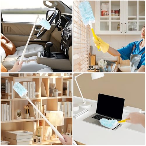 Image of Duster Refill for Swiffer Duster, 50 Count Heavy Duty Dusters Refills Compatible with Swiffer Heavy Duty Duster Refill, Multi-Surface 360 Dusters with 1 Handle for Cleaning (50pcs Blue)