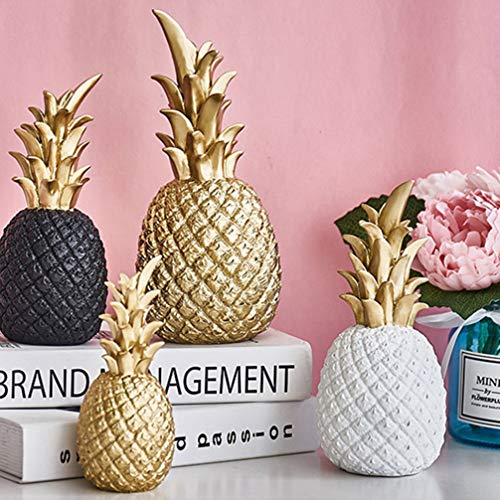 Yardwe Pineapple Figurine Artificial Resin Fruit Ornament Fruit Decor Hawaii Party Decorations Photography Props For Home Kitchen Party Display White #TOP2