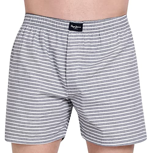 Image of Pepe Jeans Men's Cotton Boxer Shorts Relaxed Fit Striped Boxers (Pack of 2)