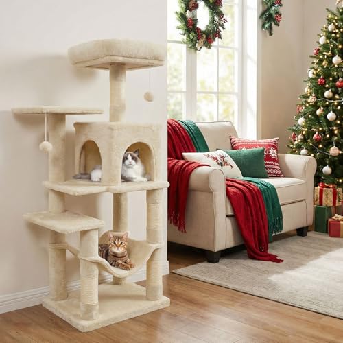 Torre para Gatos Multi-Niveles Beige 44 Pulgadas miniatura 3