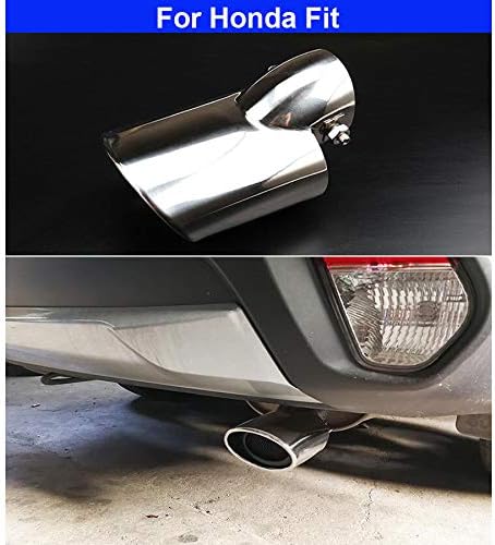 1pcs Silver Stainless Steel Exhaust Tail Rear Muffler Tip Tailpipe Trim compatible For Honda Fit 2011 2012 2013 2014 2015 2016 2017 2018 2019 2020 2021 2022 2023 2024 2025