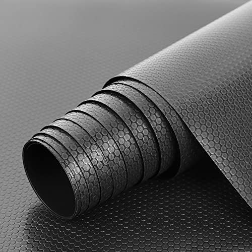 HooTown Shelf Liner Kitchen Cabinet Drawer Mats 11.8 Inch Wide x 6.5 Feet Long, Non Adhesive EVA Rubber Washable Waterproof Pantry Closet, Cupboard, Drawer Organizer Mat, Black