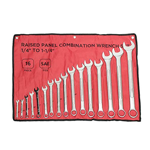 image for ABN Raised Panel Combination Wrench Set SAE Standard Wrench Set 1/4in 
