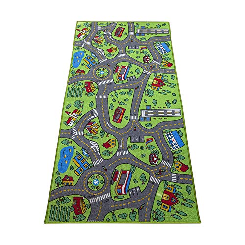 Kids Rug Carpet Playmat City Life Learn Have Fun Safe, Children’s Educational, Road Traffic System, Multi Color Activity Centerpiece Play Mat! for Playing with Cars for Bedroom Playroom