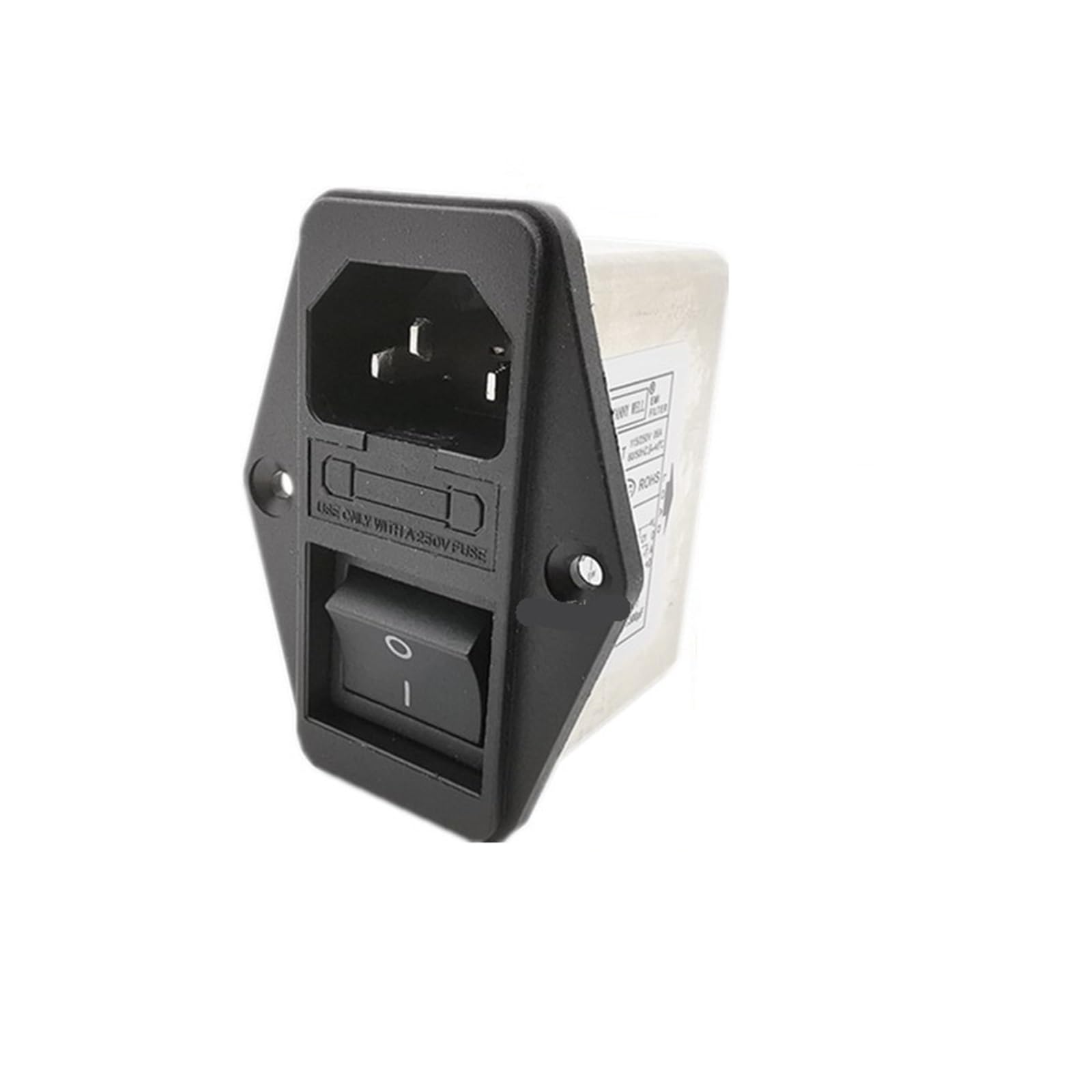 JJHQOKYNA CW2 series single phase 220V AC power filter CW2A-10A-T with fuse 10A 6A socket type purifier(CW2B-10A-T with lamp)
