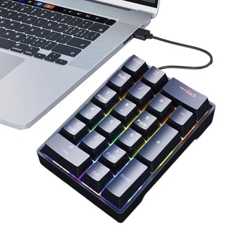 External Numeric Keypad | Portable Keyboard Add-On Equipment | Wired Numeric Panel with USB Connector, For Financial Accounting, Laptops, Financial Analysts, Programmers, Counted