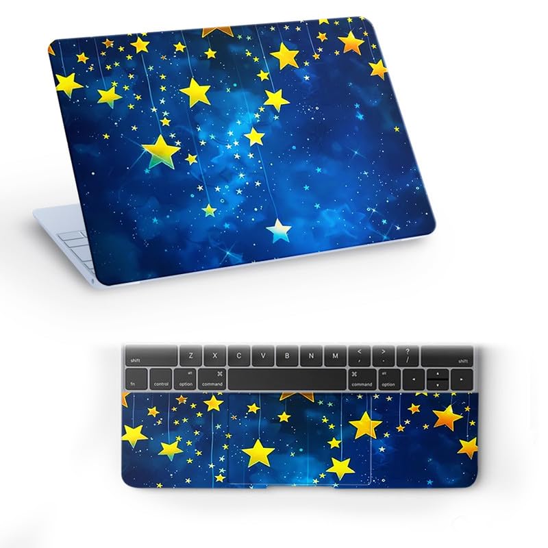 Galaxsia Star Top+Wrist Pad Vinyl Laptop Skin/Sticker/Cover for 13 to 13.3 Inches Laptops Laminated-Removable-HD Quality Compatible for Asus (13x9.2 Inches)
