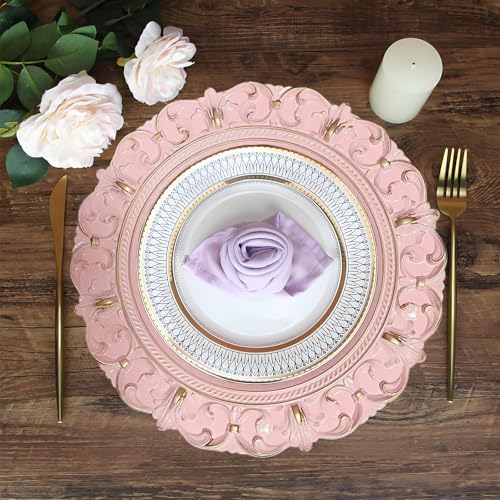 6 platos de carga rosas redondos de 13 pulgadas miniatura 5