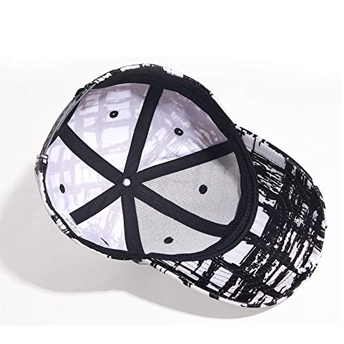 Quanhaigou Plaid Baseball Cap Mens Womens 3D Black White Graffiti Checked Printed Outdoor Cap Fashion Boys Girls Adjustable Sports Hats thumb #2