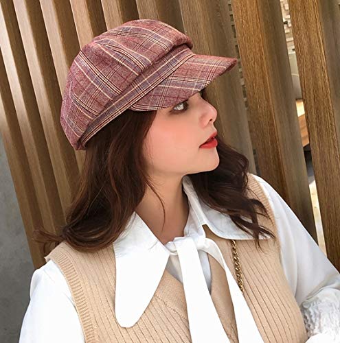 WITHMOONS Cotton Baker Boy Flat Cap Plaid Beret Ivy Check Hat CW003203