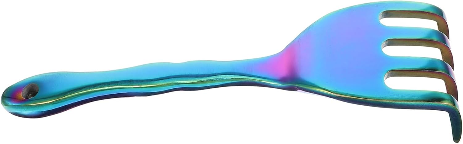 NUOBESTY 5pcs Garden Hand Rake Metal Rake for Easy Weeding and Loosening Small Multi-Purpose Gardening Tool Wave Grip for Care