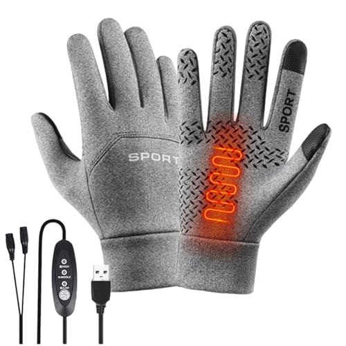 Guante calefactado USB - Guante calefactado 23,5 x 10 cm, soluciones de carga versátiles | Guantes térmicos eléctricos con compatibilidad USB general, guantes calefactables para conducir, correr