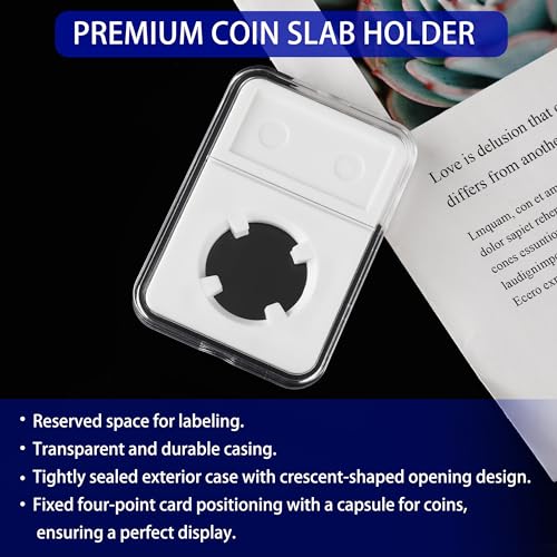 10 exhibidores acrílicos transparentes para monedas de 38mm miniatura 5