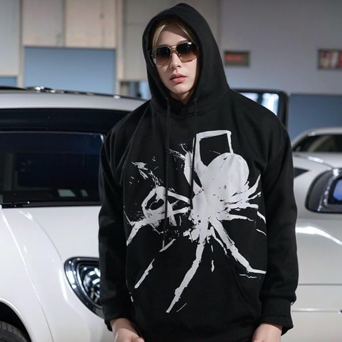 Unisex Hellstar/Spider Horror Hoodie Y2K Dark Streetwear Gothic Punk High Street Fashion Halloween Must-Have - Image 2