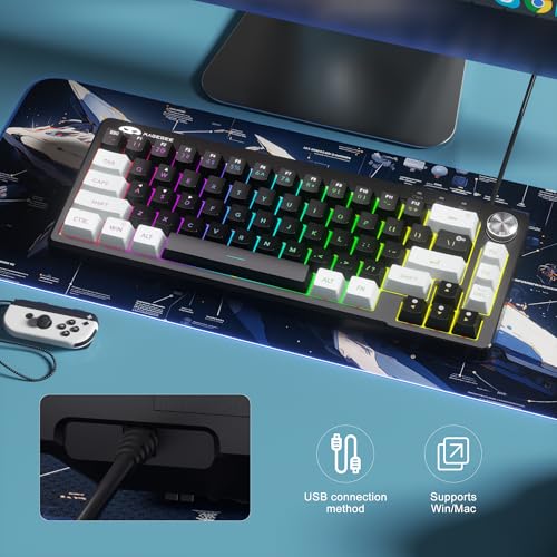 Image of MageGee Mini 60% Gaming Keyboard, RGB Backlit 68 Key Ultra-Compact Keyboard, TS68 Ergonomic Waterproof Mechanical Feeling Office Computer Keyboards for PC, MAC, PS4, Xbox ONE Gamer