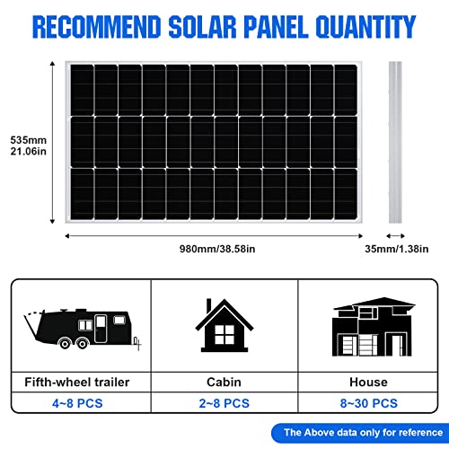 Eco-Worthy 100 Watt Solar Panel 12 Volt Monocrystalline Solar Panel High Efficiency Module Rv Marine Boat Caravan Off Grid #TOP6