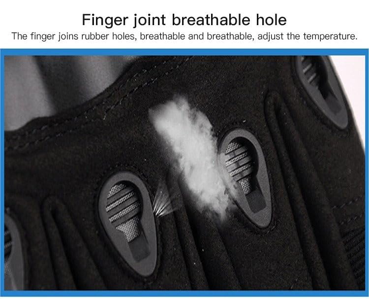 Image of KINGBARON Black Fullfinger Tactical Motorcycle Gloves Hard Knuckles Hand Motorbike Riding Cycling Gloves (XL)