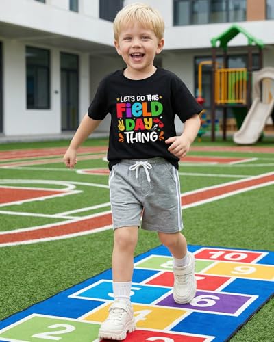 Field Day Shirt for Kids Toddler Boys Girls Colorful Field Day Prints T-Shirts Tops Funny Tee Short Sleeve 2-8 Years
