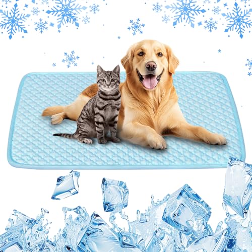 Koquena Pet Cooling Mat for Dogs & Cats - Washable Dog Cooling Mat Portable Pet Cool Pads Blanket for Indoor & Outdoor Car Seats